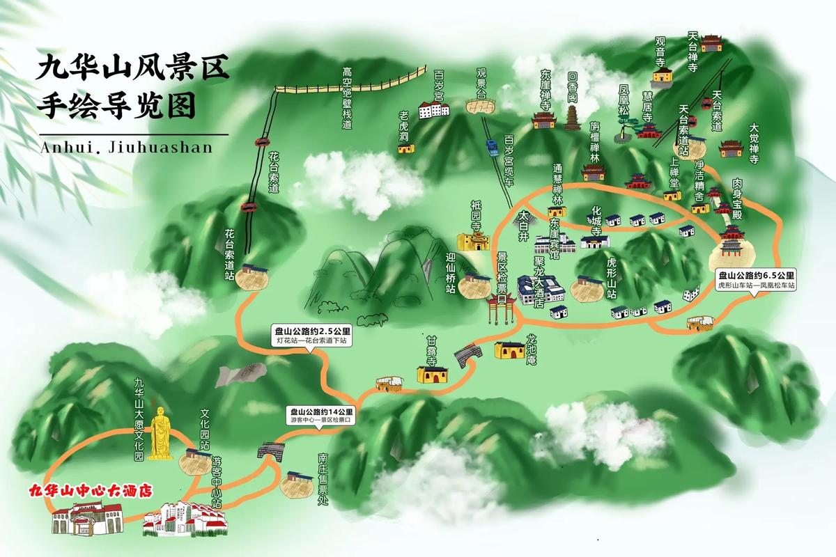 九华山风景区旅游地图-图1