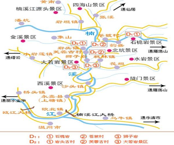 楠溪江风景区路线-图1