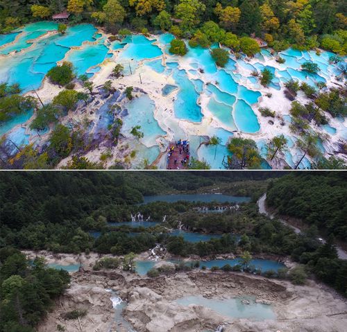 九寨沟地震后风景区-图2