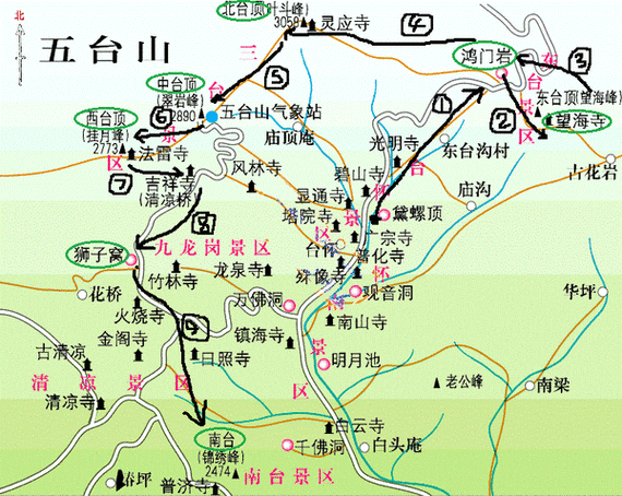 五台山风景区详细地图-图3