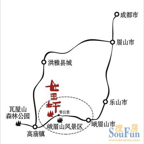 洪雅七里坪风景区地图-图1