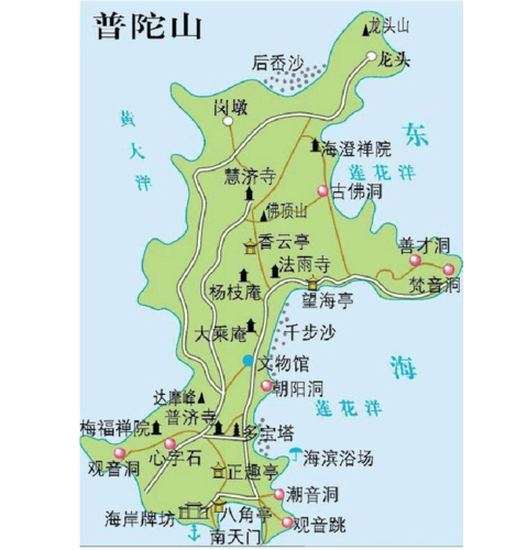 舟山普陀山风景区地图-图1