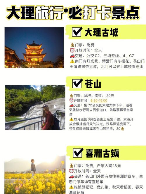 春节去大理旅游，有哪些必看的景点和实用的旅行建议？-图2