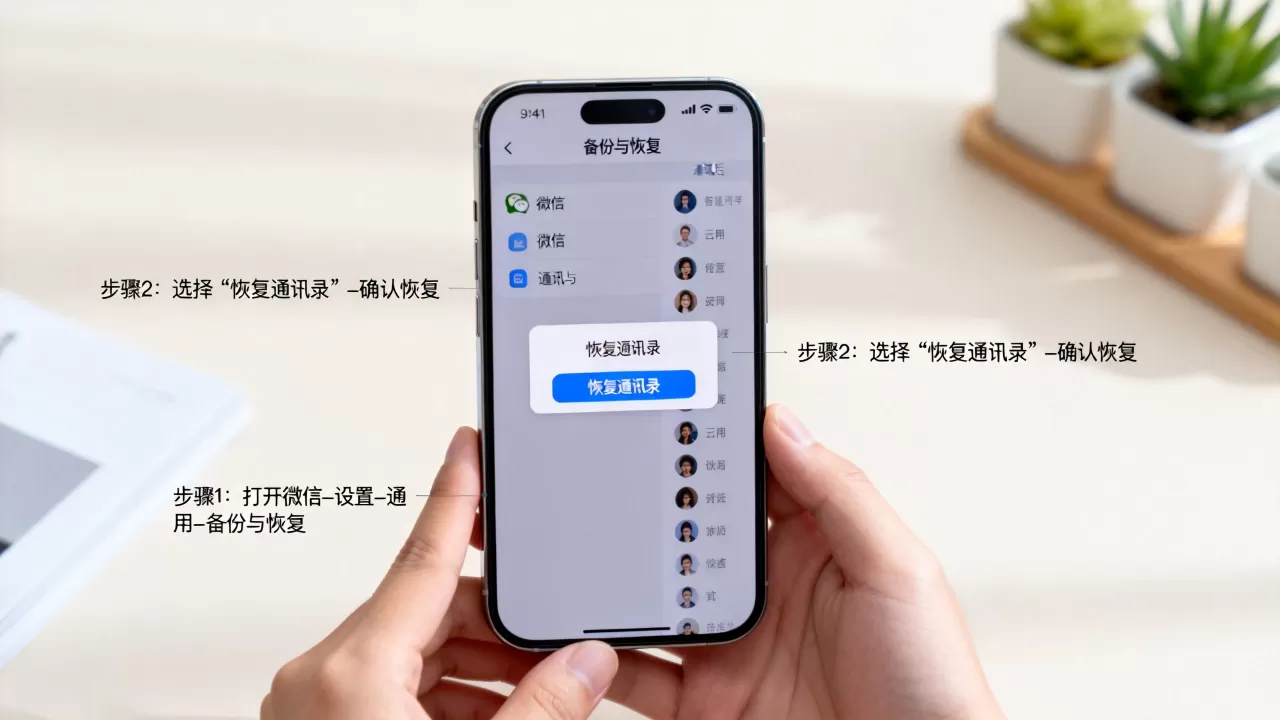 iphone微信备份通讯录怎么恢复，iphone微信恢复通讯录备份