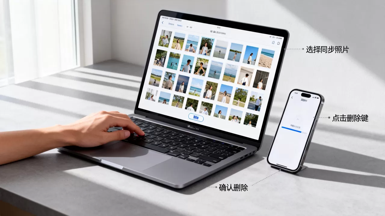 mac同步iphone照片怎么删，mac电脑同步到iphone的照片怎么删除文件