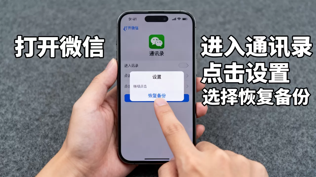 iphone微信怎么恢复通讯录备份，iphone微信恢复通讯录