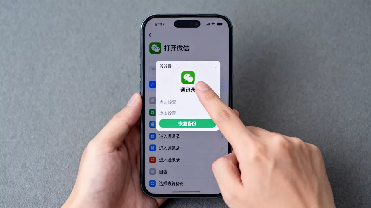 iphone微信怎么恢复通讯录备份，iphone微信恢复通讯录