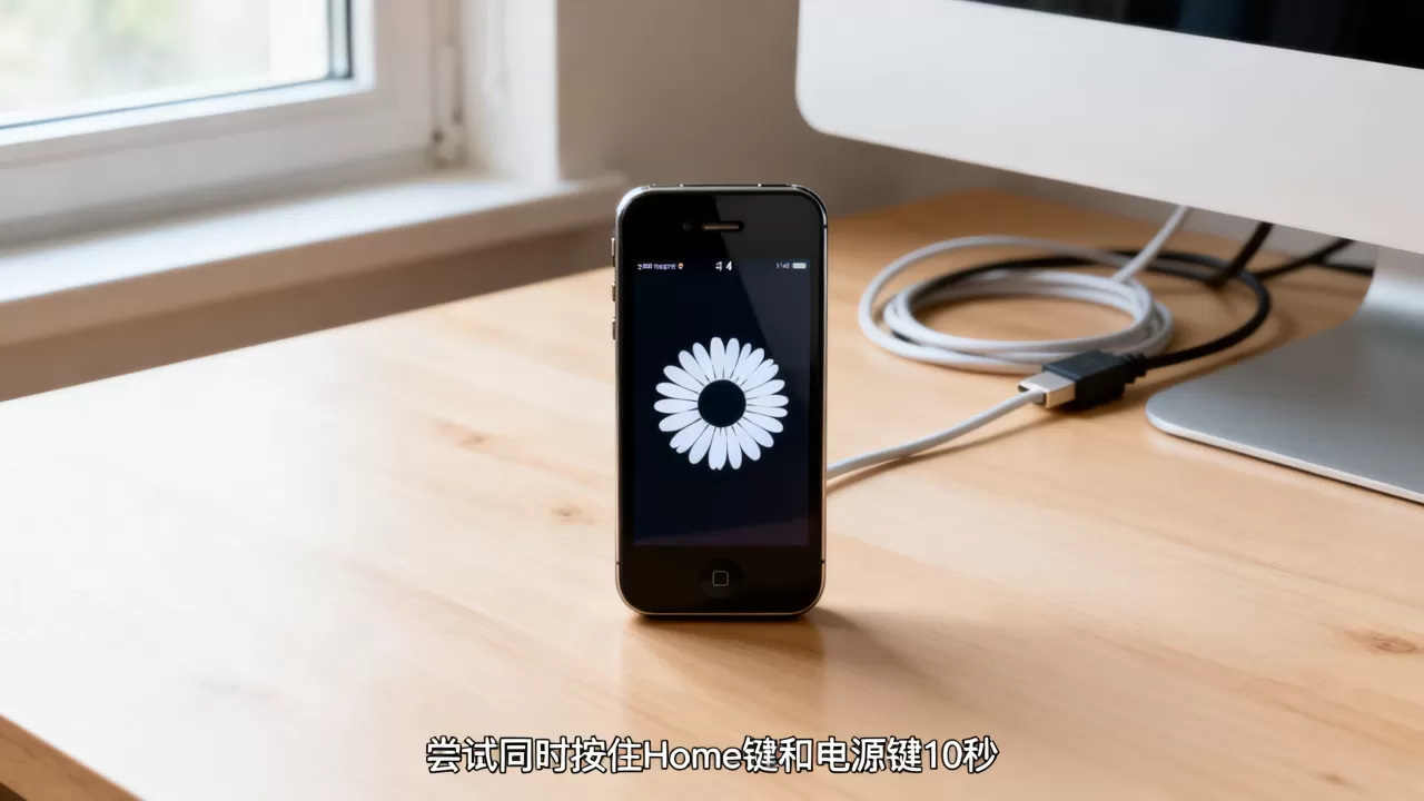 越狱iphone4还原后无限菊花无法强制重启怎么办，iphone4无限菊花重启