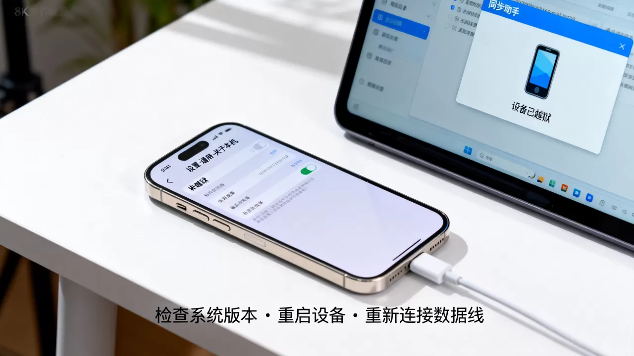我的iphone没有越狱同步助手显示已经越狱怎么回事儿，iphone显示已越狱怎么解决