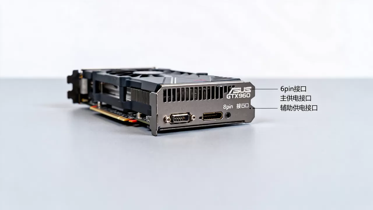 华硕gtx960显卡电源怎么接，gtx960显卡电源接口图解