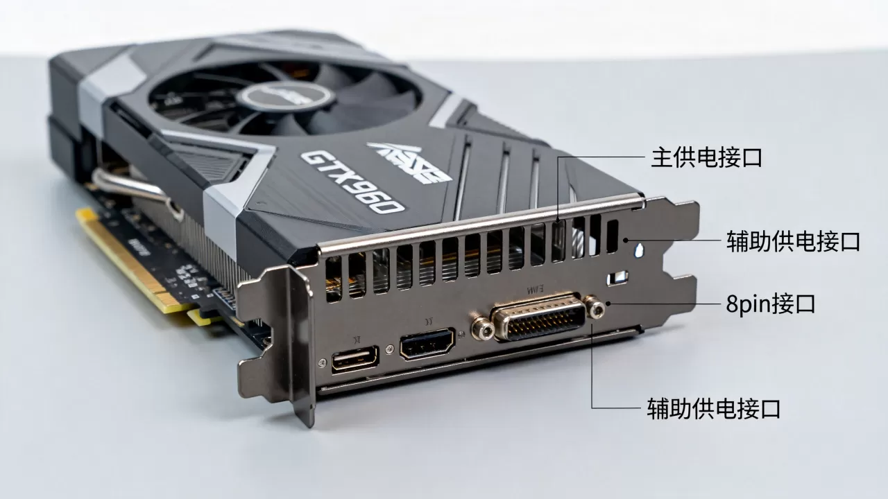 华硕gtx960显卡电源怎么接，gtx960显卡电源接口图解