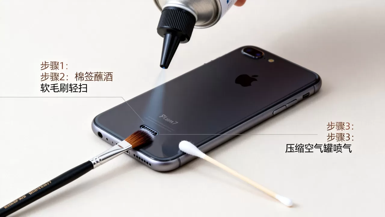 怎么清洗iphone7音响孔，iPhone7扬声器清理方法
