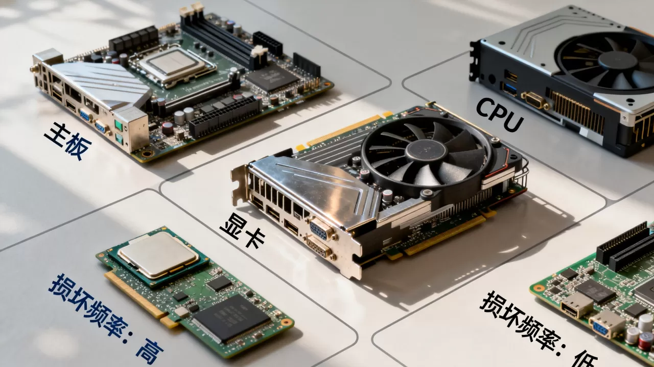 主板显卡CPU哪个容易烧,电脑硬件损坏频率排行 主板显卡CPU哪个容易烧,电脑硬件损坏频率排行