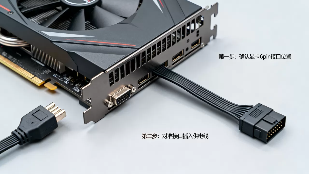 6孔独立供电显卡教程，6pin显卡供电线怎么接