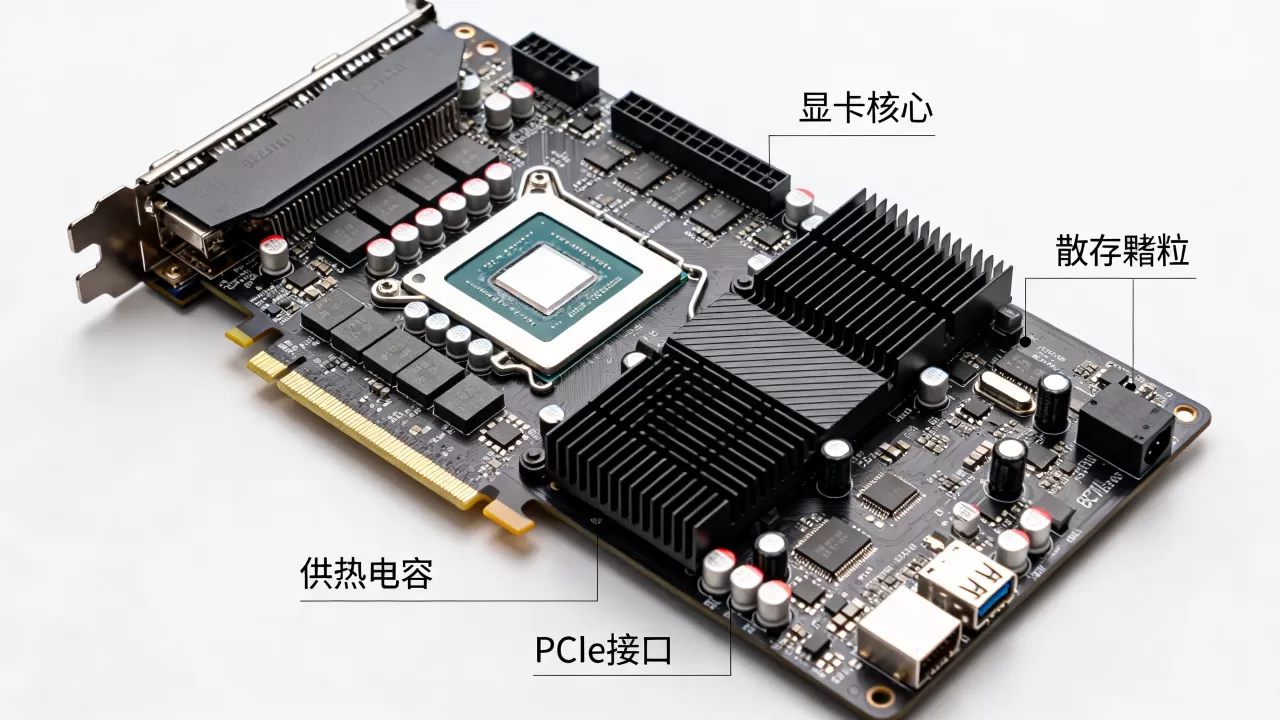 显卡上的各种零件叫什么，显卡核心组成部件有哪些