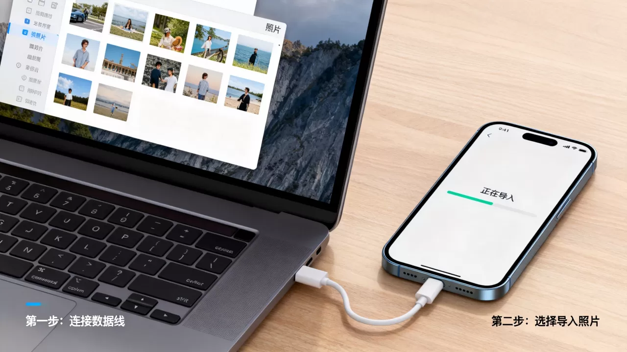 iphone怎么从电脑传照片到手机上吗，iphone照片导入手机