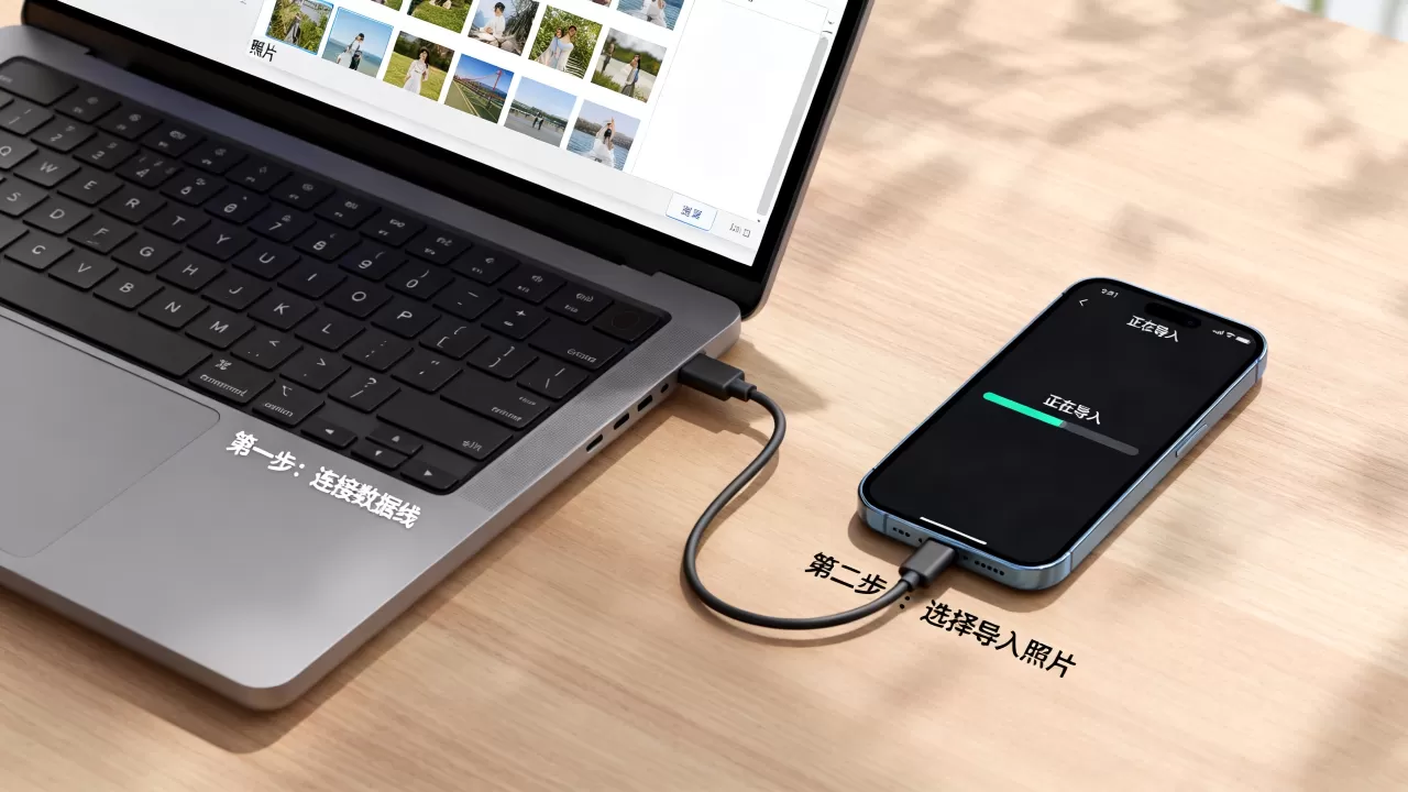 iphone怎么从电脑传照片到手机上吗，iphone照片导入手机