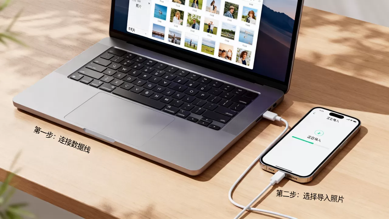 iphone怎么从电脑传照片到手机上吗，iphone照片导入手机