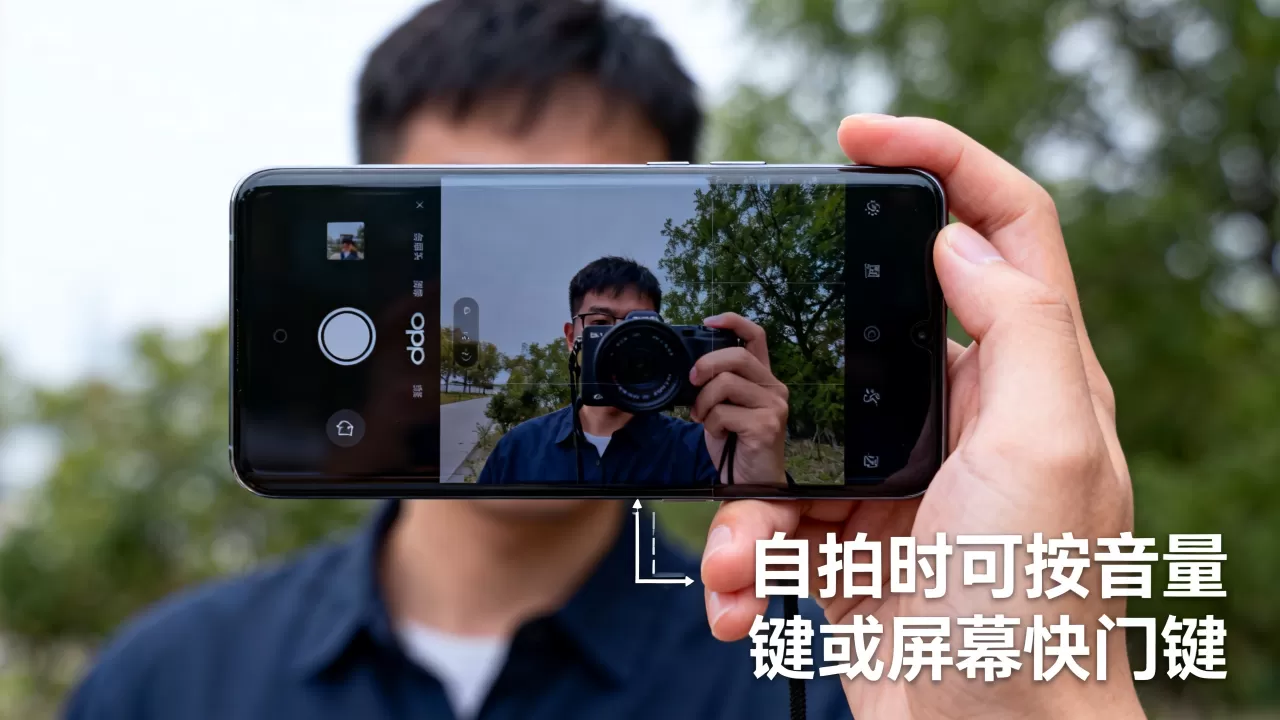 oppo手机自拍按什么键，手机拍照如何自拍
