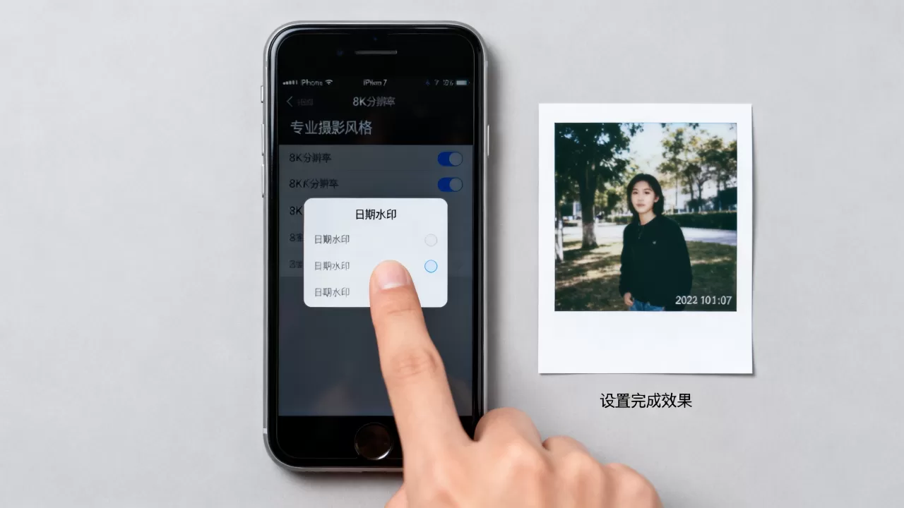 iphone7相机怎么带日期，iphone7相机设置日期水印