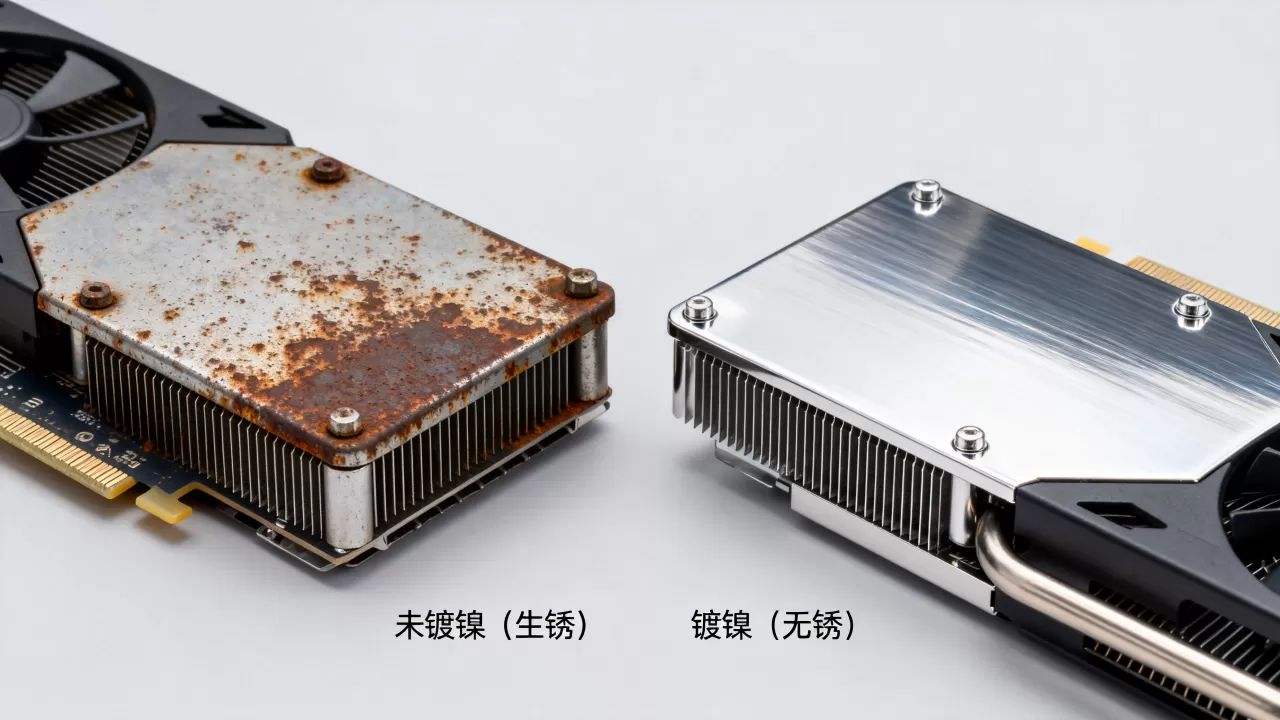 显卡散热器没镀镍会生锈吗，显卡散热器镀镍