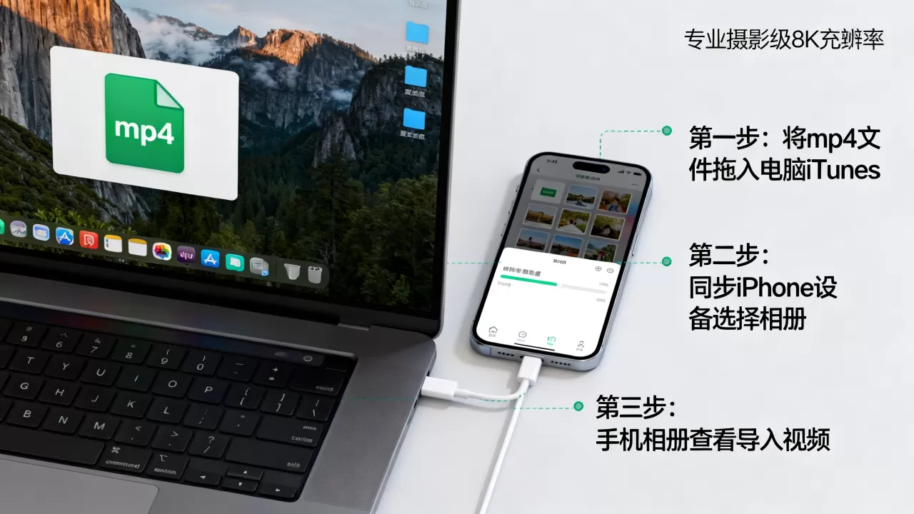 电脑mp4文件怎么导入iphone相册，iphone相册导入视频