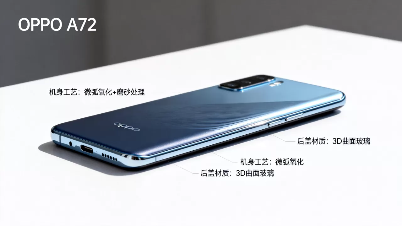 OPPO A72机身采用什么工艺，OPPO A72后盖材质