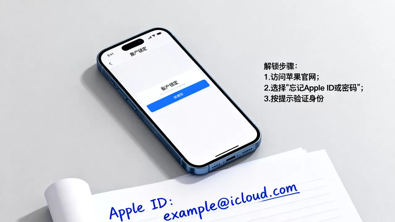 iphone手机锁定怎么解锁账户，苹果id密码忘了怎么解锁
