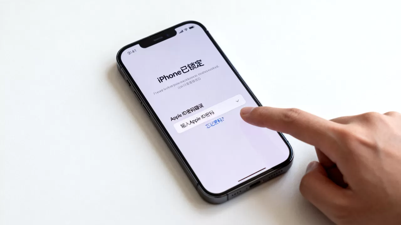iphone手机锁定怎么解锁不了怎么办啊，苹果id密码错误