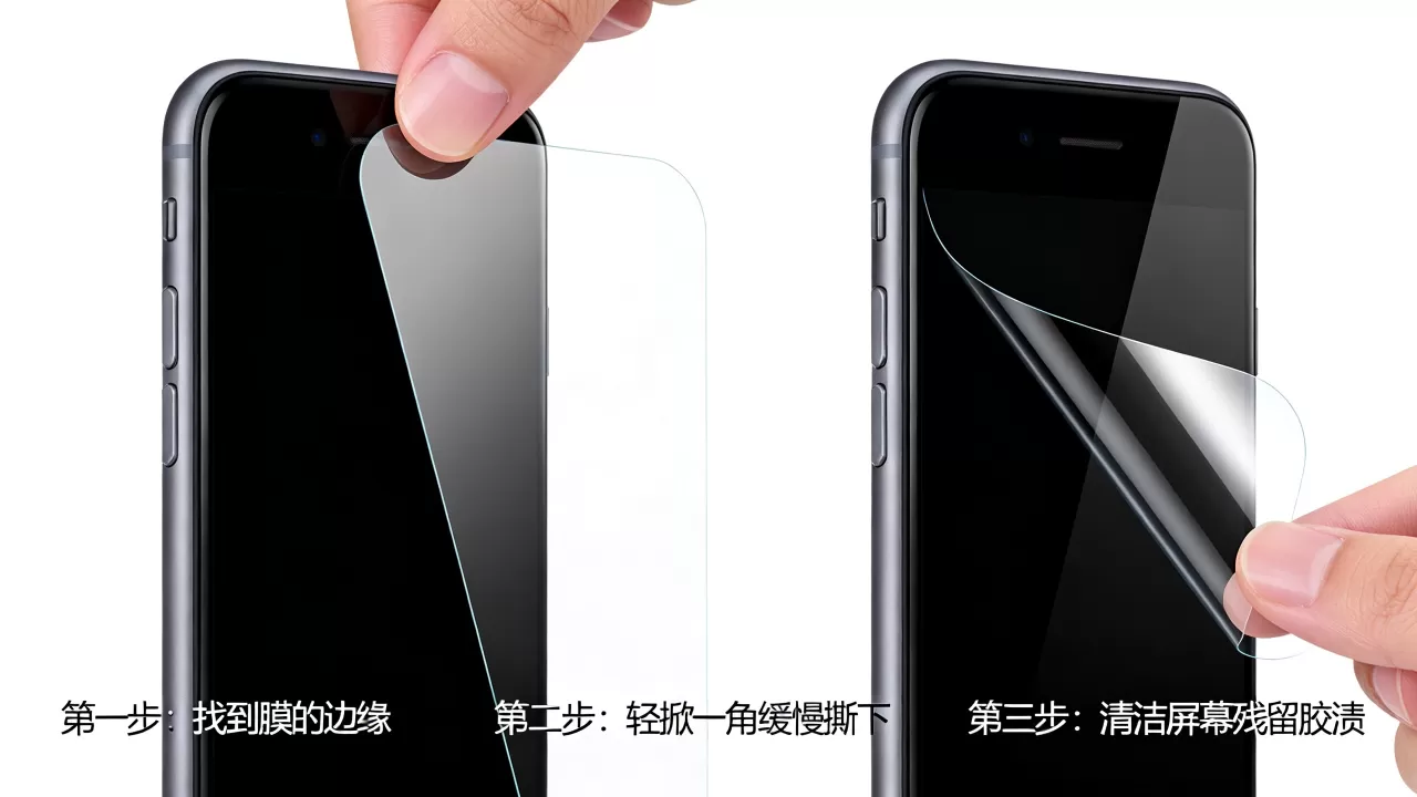 iphone7原厂膜怎么撕，iphone7钢化膜怎么完美撕掉