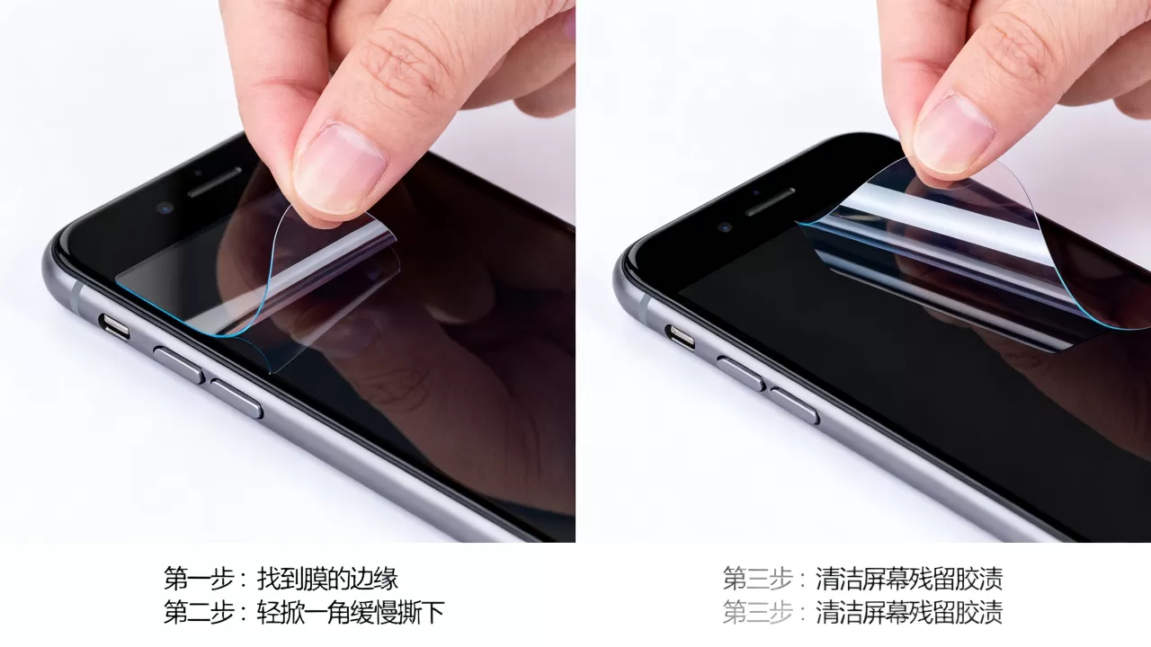 iphone7原厂膜怎么撕，iphone7钢化膜怎么完美撕掉