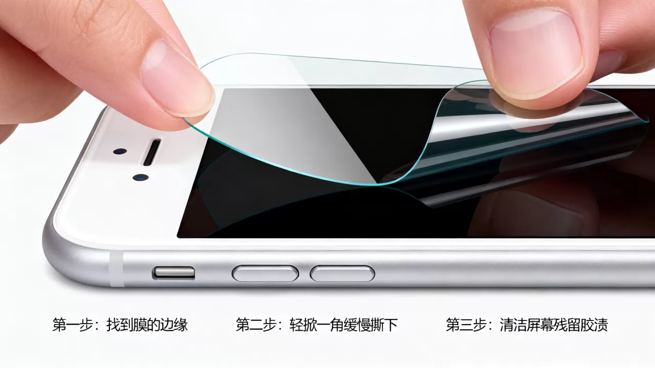 iphone7原厂膜怎么撕，iphone7钢化膜怎么完美撕掉