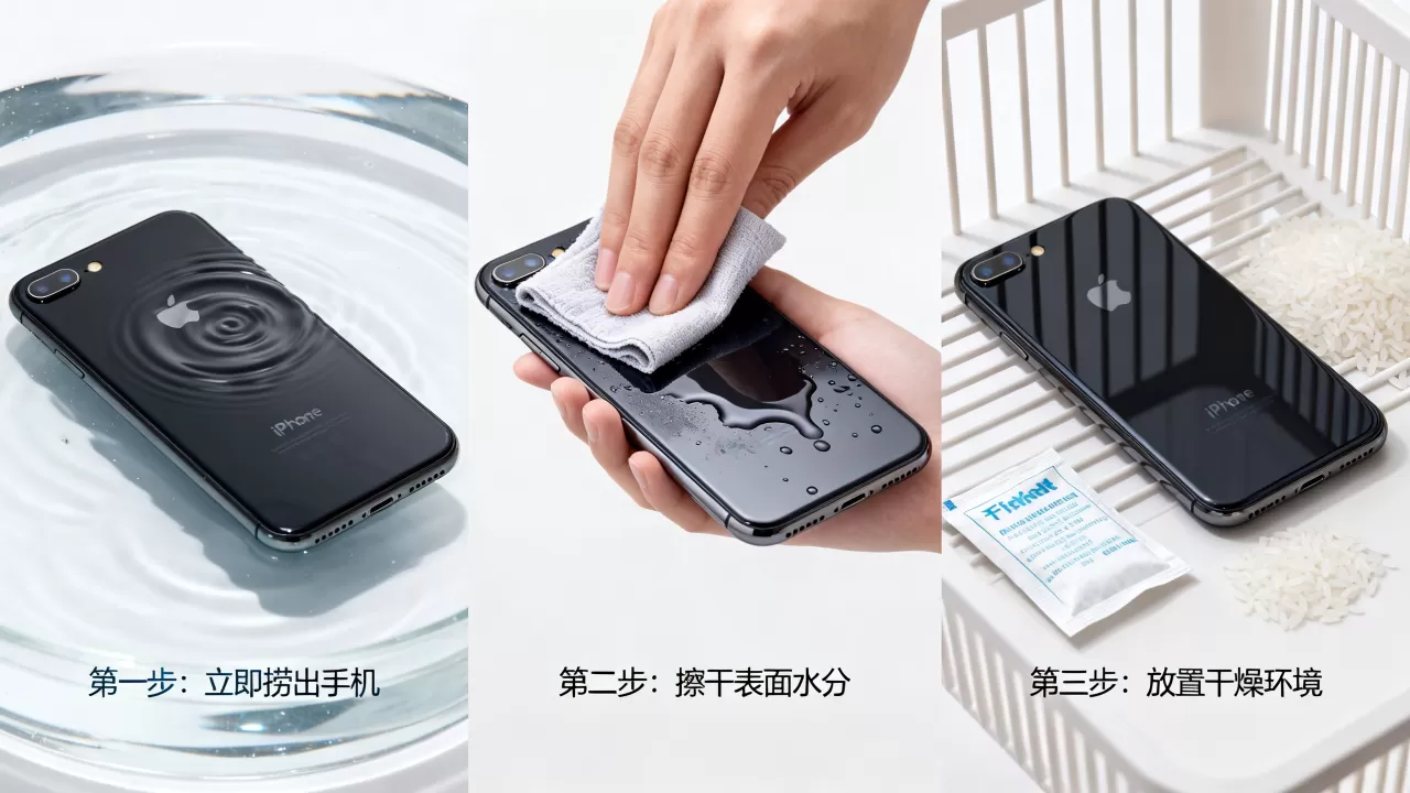 iphone7冲水后会怎么样，手机进水进水了怎么办