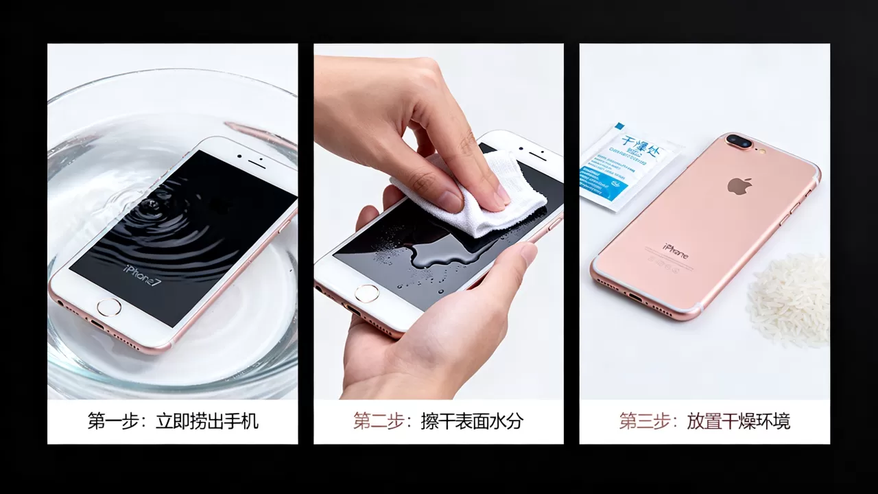 iphone7冲水后会怎么样，手机进水进水了怎么办