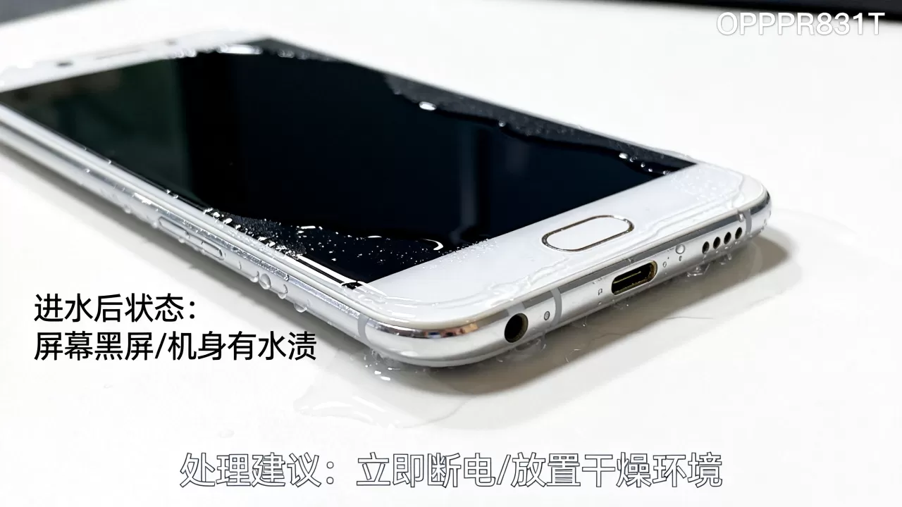 OPPOR831T手机进水后是什么状况，手机进水屏幕不亮怎么办