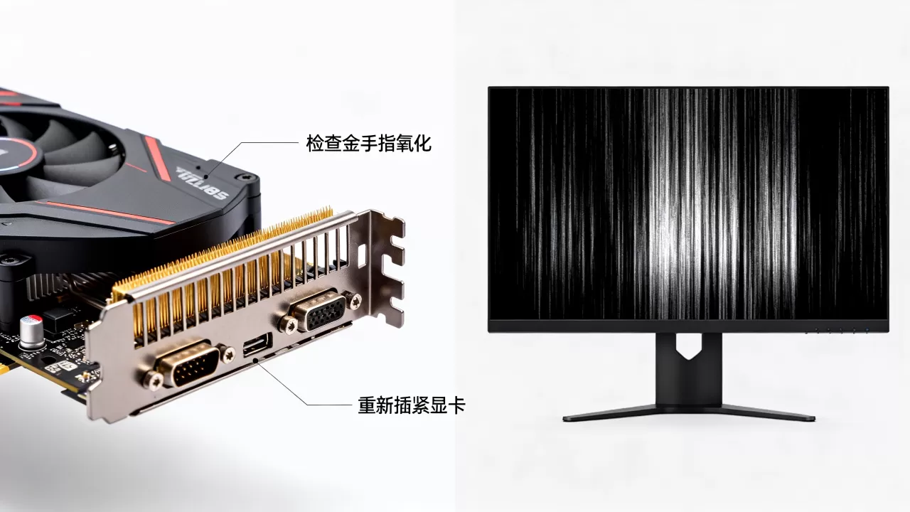 显卡和主机接触不良怎么办，电脑黑屏花屏怎么解决