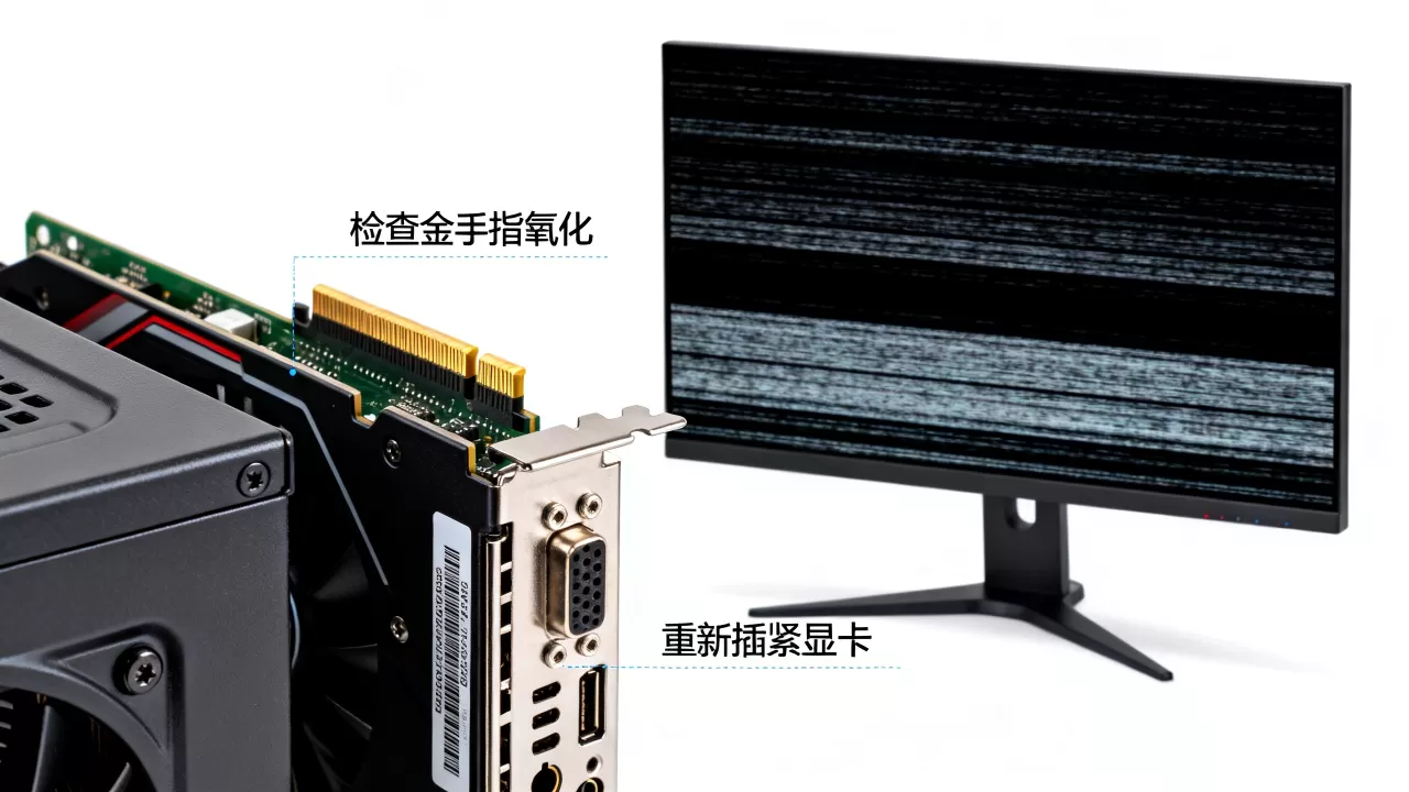显卡和主机接触不良怎么办，电脑黑屏花屏怎么解决