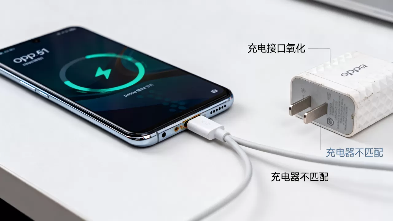 oppoa51为什么充不满电，oppoa51充电充不进