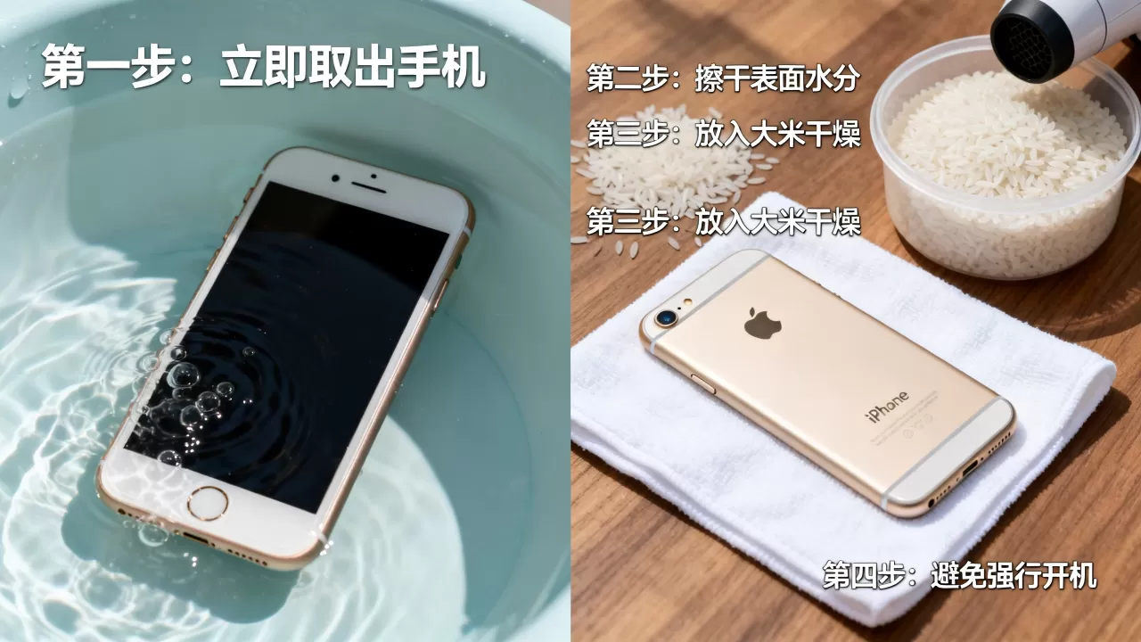 iphone7进水了怎么处理，手机进水紧急自救指南
