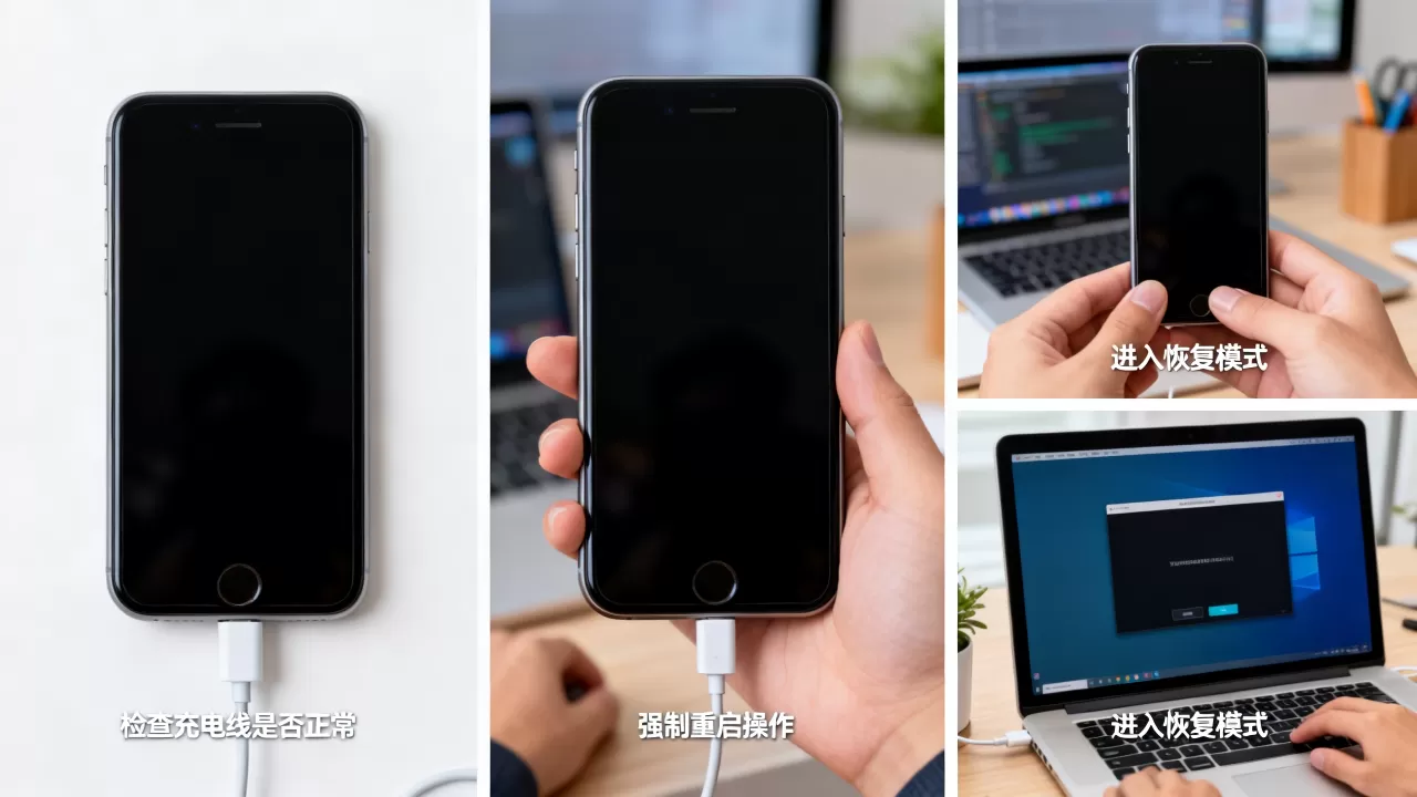 iphone7plus开不了机怎么办，iphone7plus黑屏无法开机解决方法