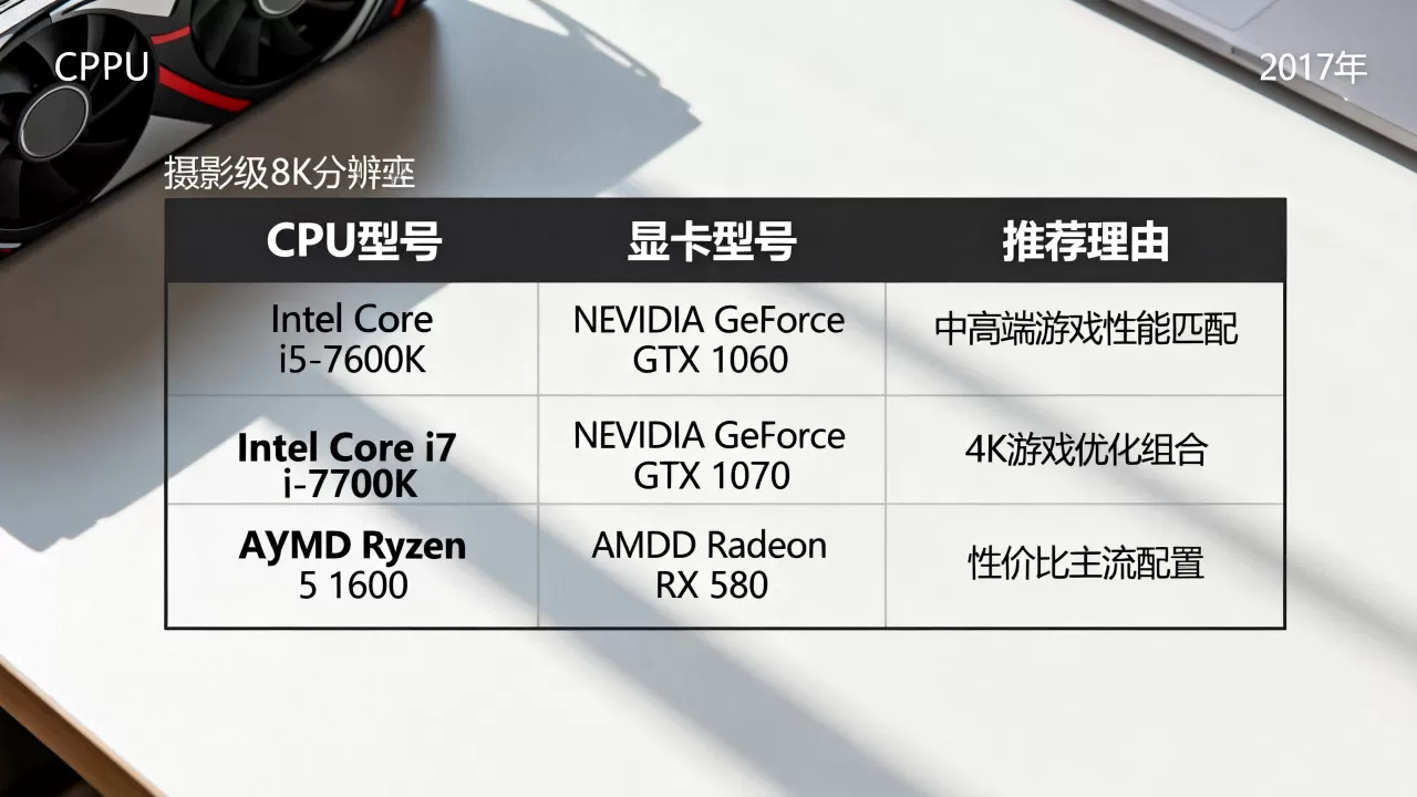 2017年cpu和显卡搭配表格，2017年cpu和显卡搭配推荐