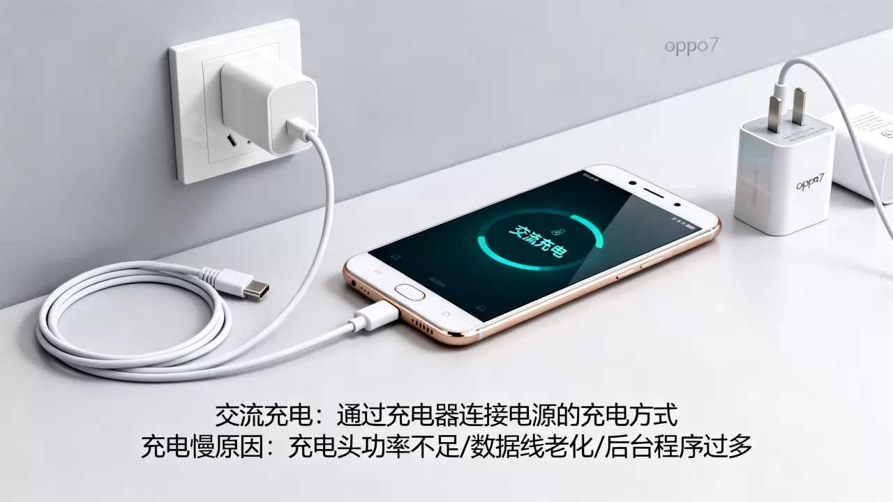 oppor7显示交流充电是什么意思，手机充电慢怎么办