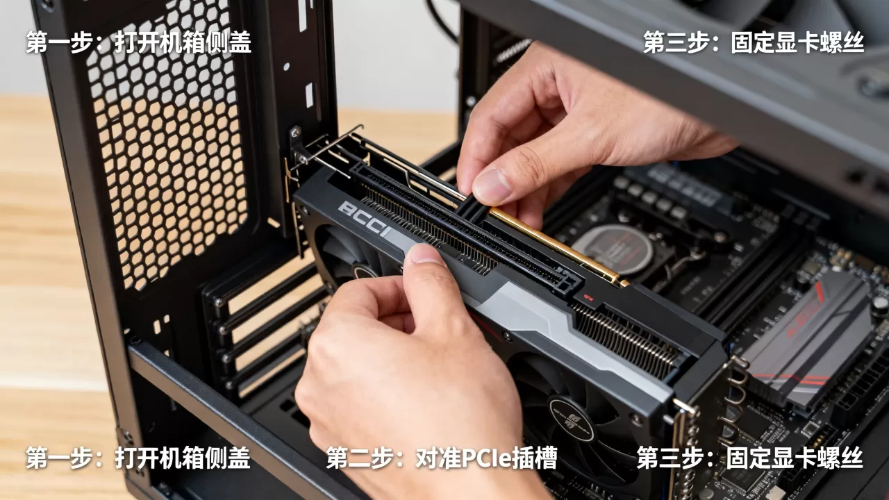 显卡怎么装入主机里，显卡安装教程