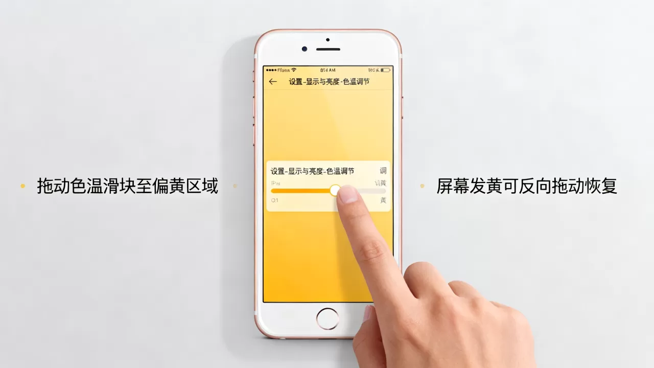 iphone6怎么把屏幕调黄，iphone6屏幕发黄怎么调