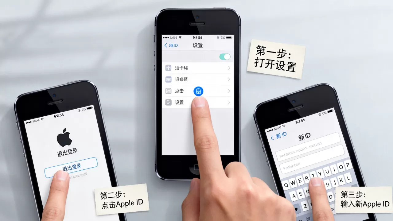 iphone5s怎么设置新id，iphone5s更换apple id方法