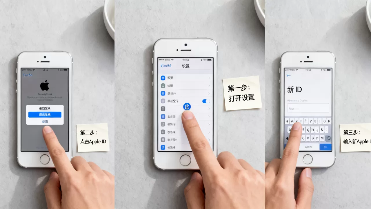 iphone5s怎么设置新id，iphone5s更换apple id方法