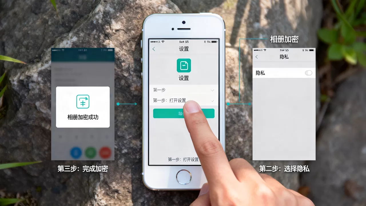 iphone5s相册怎么设置密码，iphone5s相册加密方法