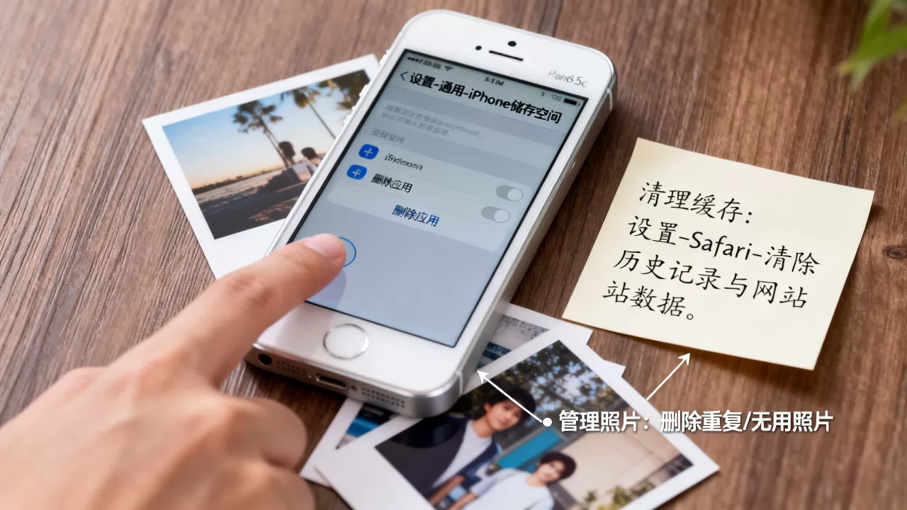 iphone5c怎么清理空间，iphone5c清理手机内存方法