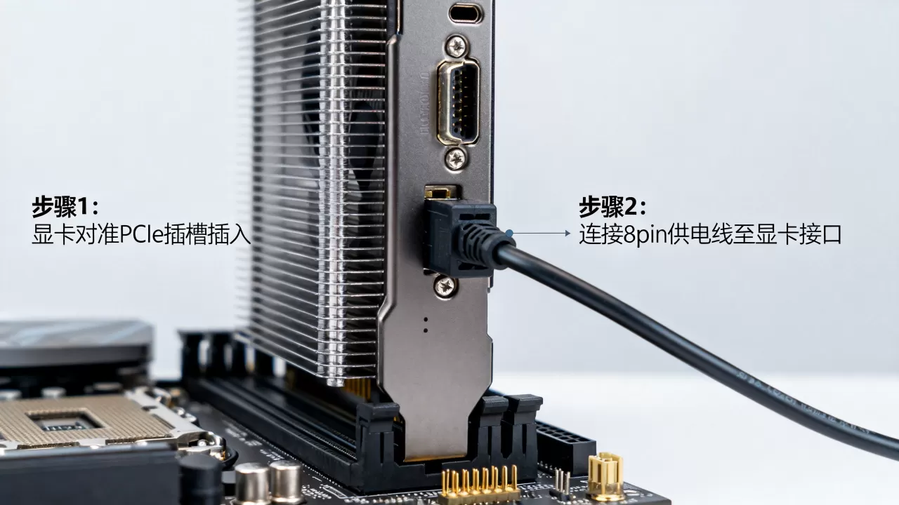 独立供电显卡怎么安装？显卡供电接口接法图解