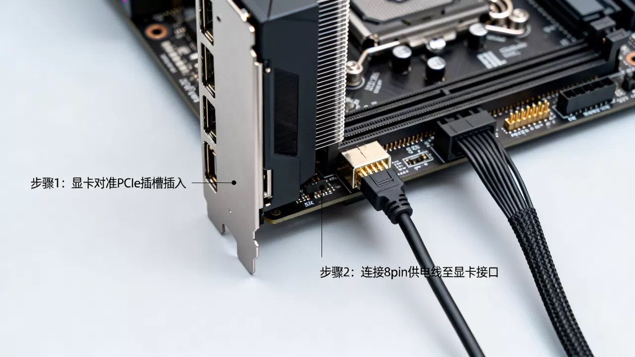 独立供电显卡怎么安装？显卡供电接口接法图解